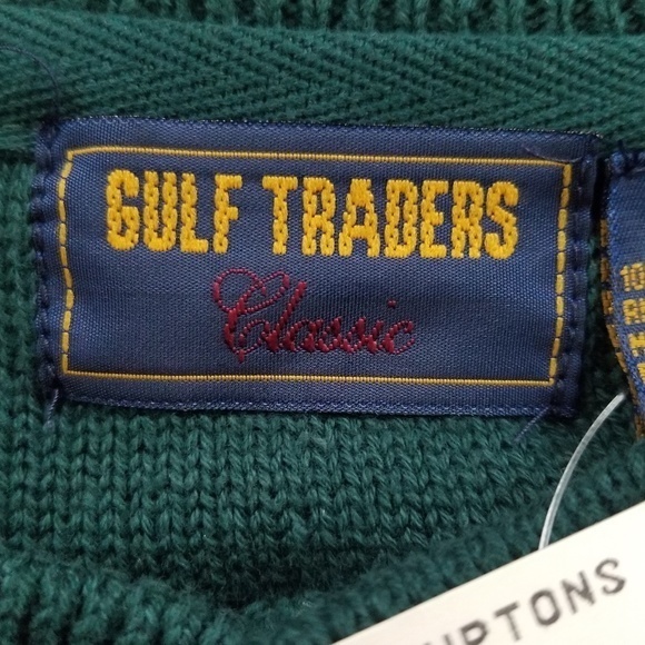 Gulf Traders Classic‎ Men's Green Quarter Button Pullover Sweater Sz. XL NEW - Picture 8 of 11